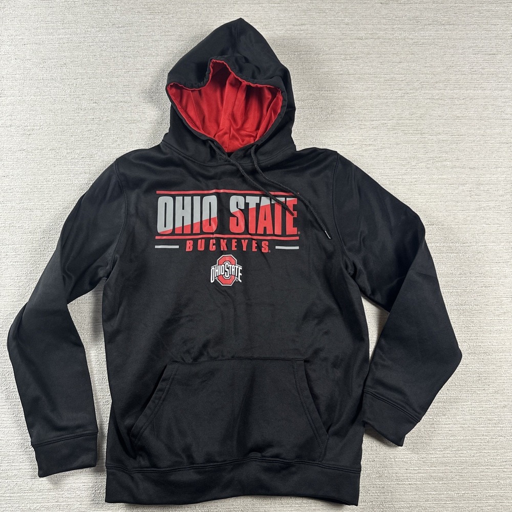 Ohio State Buckeyes Hoodie Mens Large Black Red College Football Game Colosseum